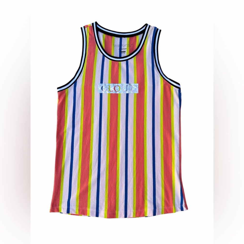 Vox Populi Colorful Striped Mens Tank Top